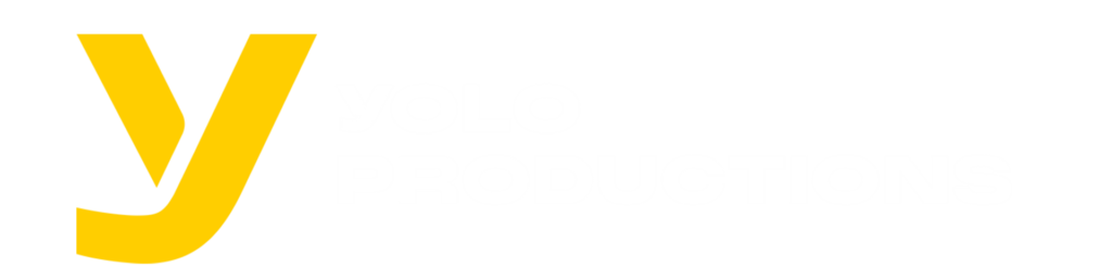 Logo yolo productions, weiß